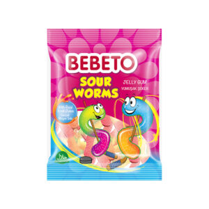 Bebeto Sour Worms Jelibon 80 gr
